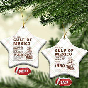 Gulf of Mexico Name Origin 1550 Ceramic Ornament Sailing Ship Retro Vintage TS02 Print Your Wear