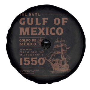Gulf of Mexico Name Origin 1550 Spare Tire Cover Sailing Ship Retro Vintage TS02 Print Your Wear