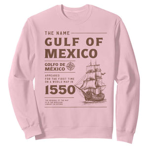 Gulf of Mexico Name Origin 1550 Sweatshirt Sailing Ship Retro Vintage TS02 Light Pink Print Your Wear