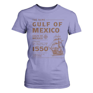 Gulf of Mexico Name Origin 1550 T Shirt For Women Sailing Ship Retro Vintage TS02 Violet Print Your Wear
