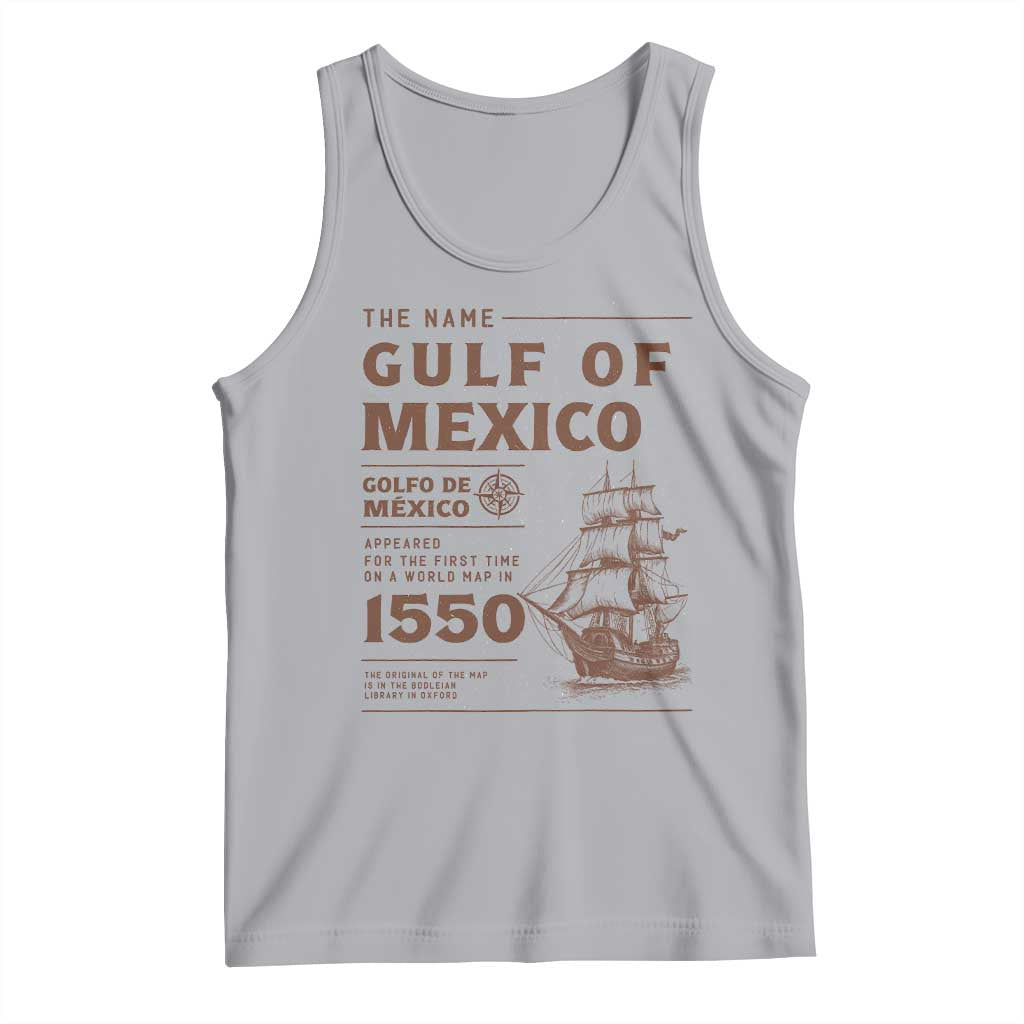 Gulf of Mexico Name Origin 1550 Tank Top Sailing Ship Retro Vintage TS02 Athletic Heather Print Your Wear