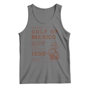Gulf of Mexico Name Origin 1550 Tank Top Sailing Ship Retro Vintage TS02 Black Heather Print Your Wear