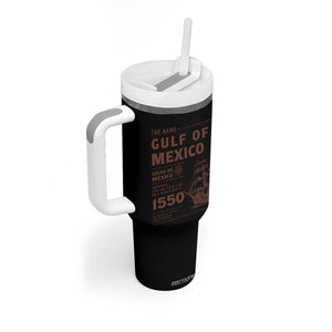 Gulf of Mexico Name Origin 1550 Tumbler With Handle Sailing Ship Retro Vintage TS02 Print Your Wear