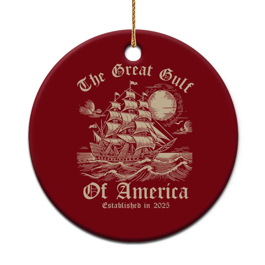 The Great Gulf Of USA Ceramic Ornament Established in 2025 TS02 1pc Red Print Your Wear