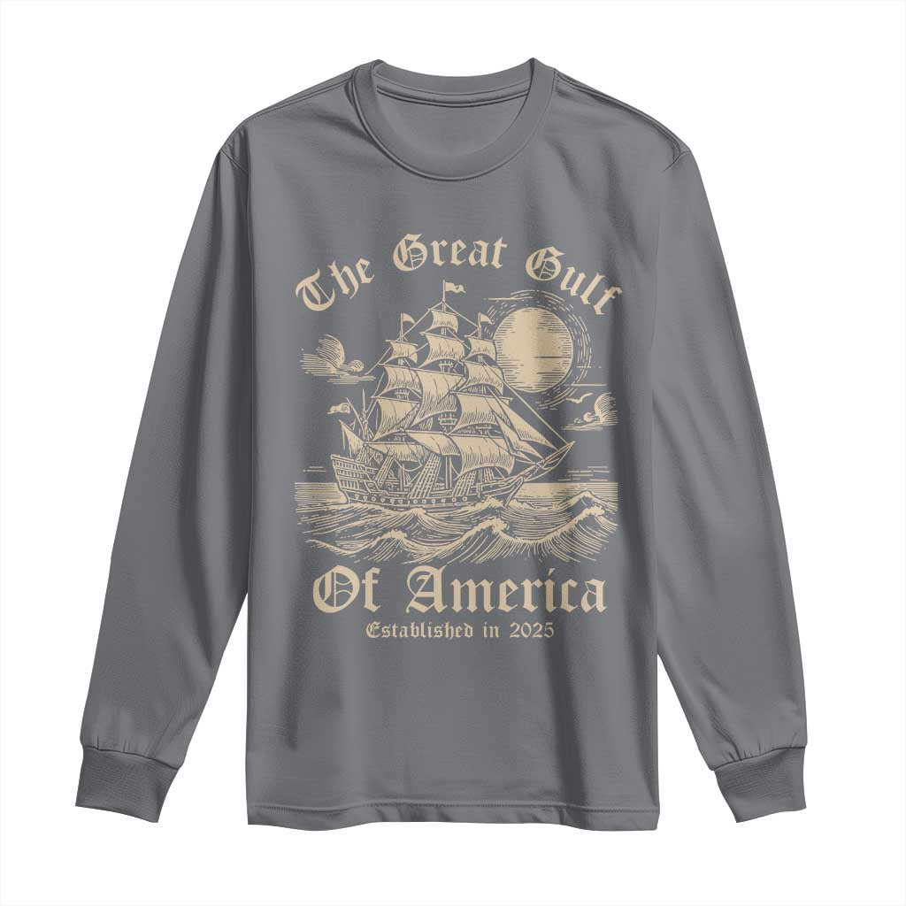 The Great Gulf Of USA Long Sleeve Shirt Established in 2025 TS02 Charcoal Print Your Wear