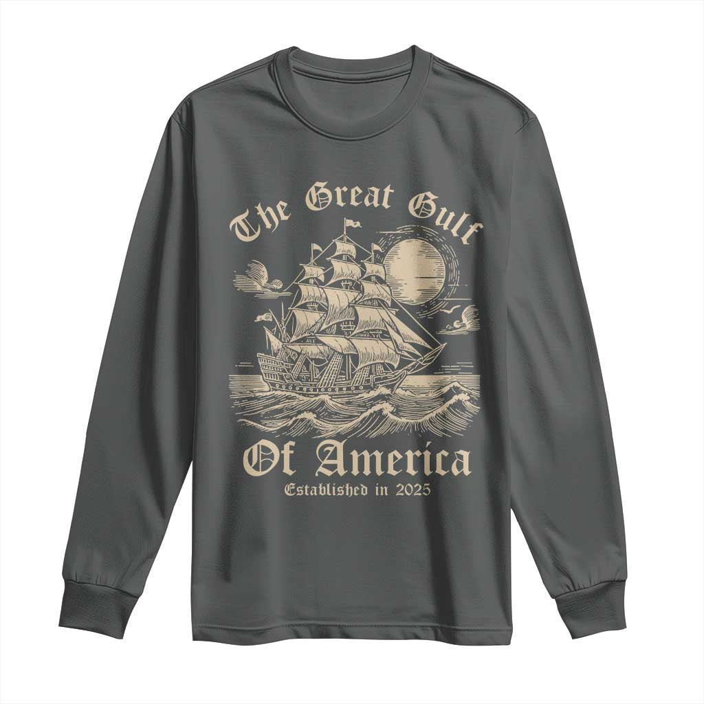 The Great Gulf Of USA Long Sleeve Shirt Established in 2025 TS02 Dark Heather Print Your Wear