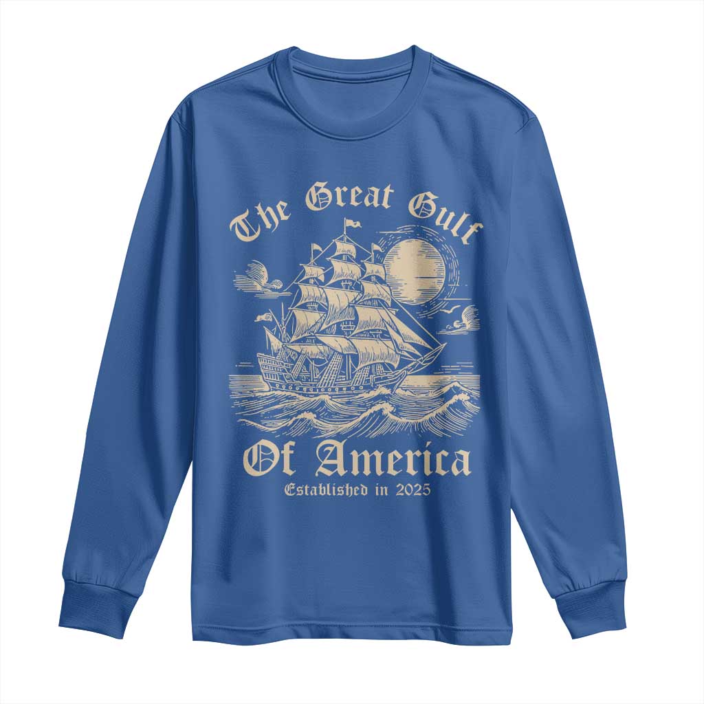 The Great Gulf Of USA Long Sleeve Shirt Established in 2025 TS02 Royal Blue Print Your Wear
