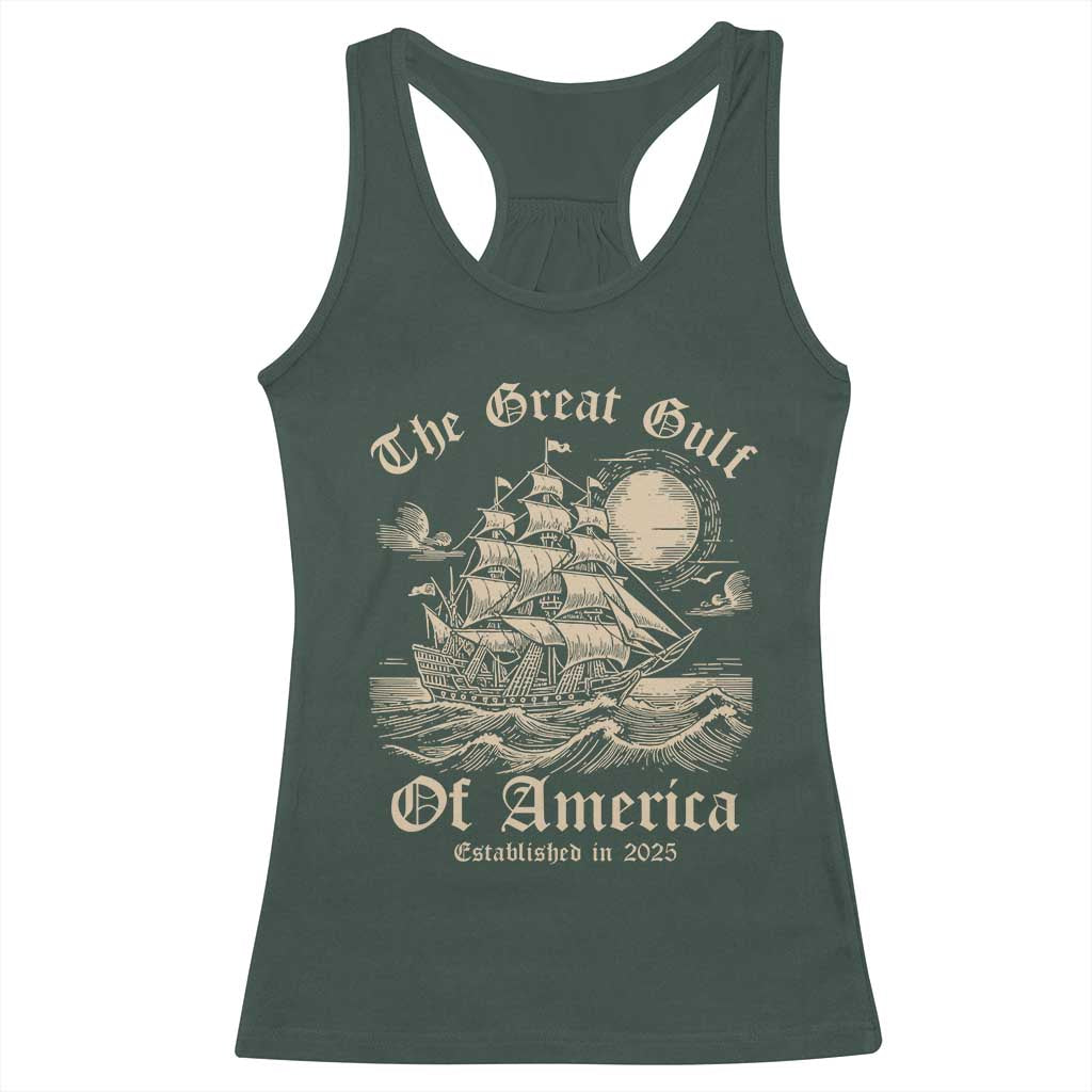 The Great Gulf Of USA Racerback Tank Top Established in 2025 TS02 Dark Forest Green Print Your Wear