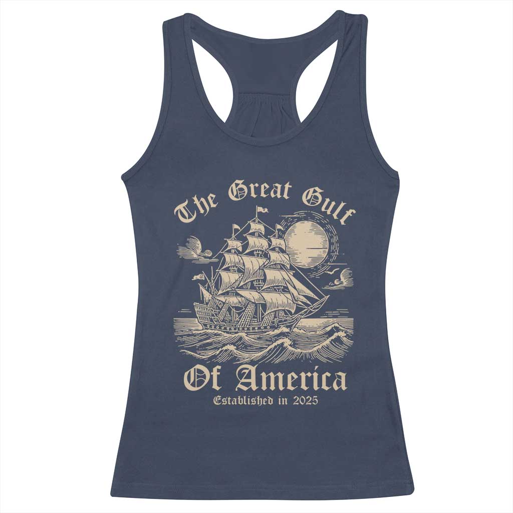The Great Gulf Of USA Racerback Tank Top Established in 2025 TS02 Navy Print Your Wear