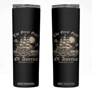 The Great Gulf Of USA Skinny Tumbler Established in 2025 TS02 Black Print Your Wear