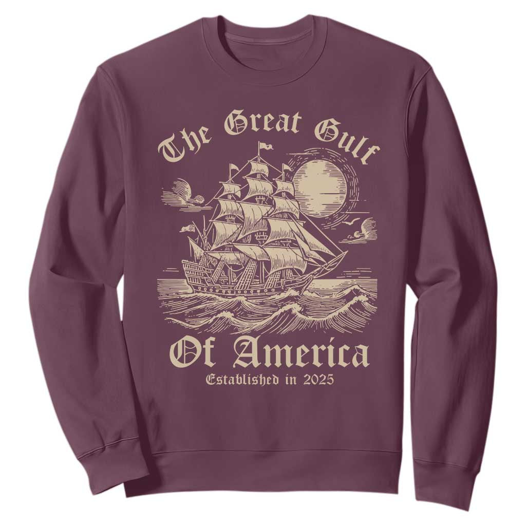 The Great Gulf Of USA Sweatshirt Established in 2025 TS02 Maroon Print Your Wear
