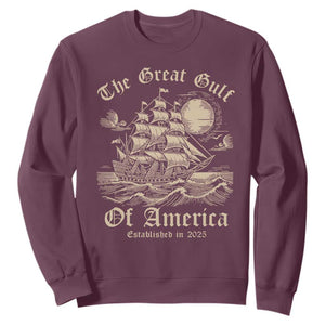 The Great Gulf Of USA Sweatshirt Established in 2025 TS02 Maroon Print Your Wear
