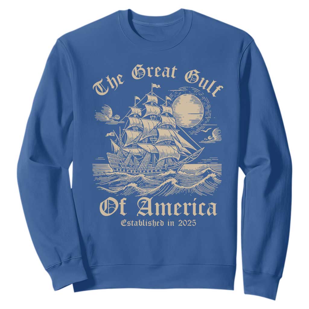 The Great Gulf Of USA Sweatshirt Established in 2025 TS02 Royal Blue Print Your Wear