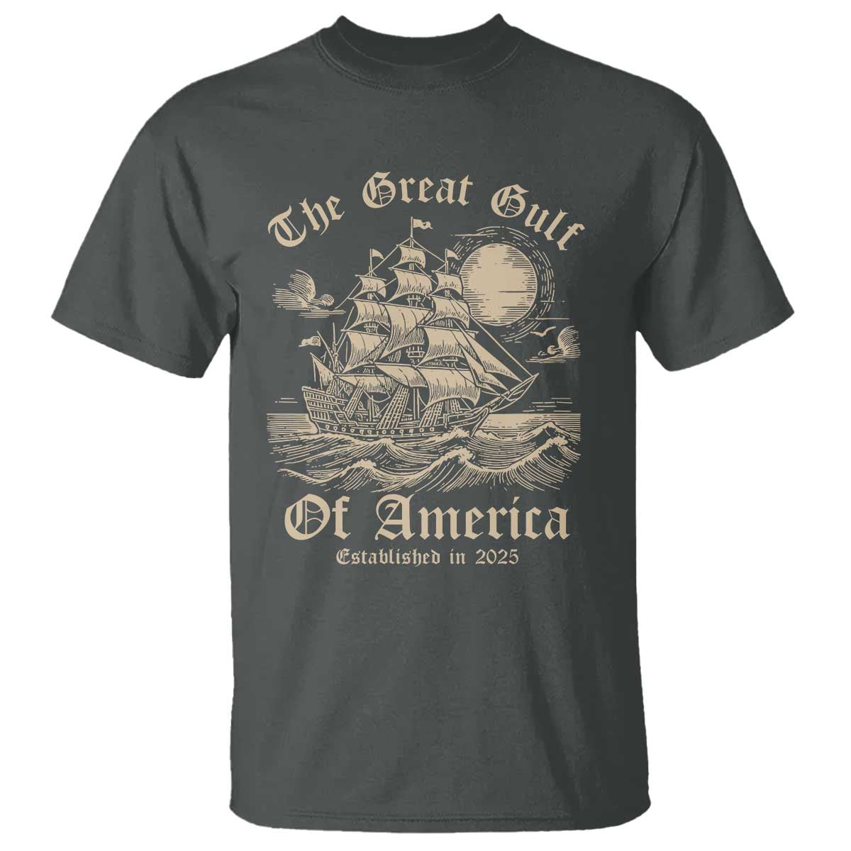 The Great Gulf Of USA T Shirt Established in 2025 TS02 Dark Heather Print Your Wear