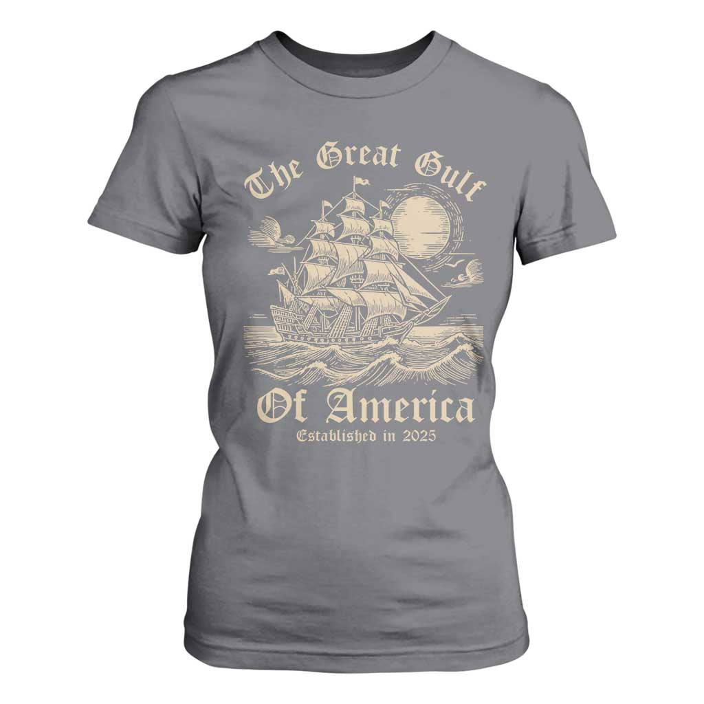 The Great Gulf Of USA T Shirt For Women Established in 2025 TS02 Charcoal Print Your Wear