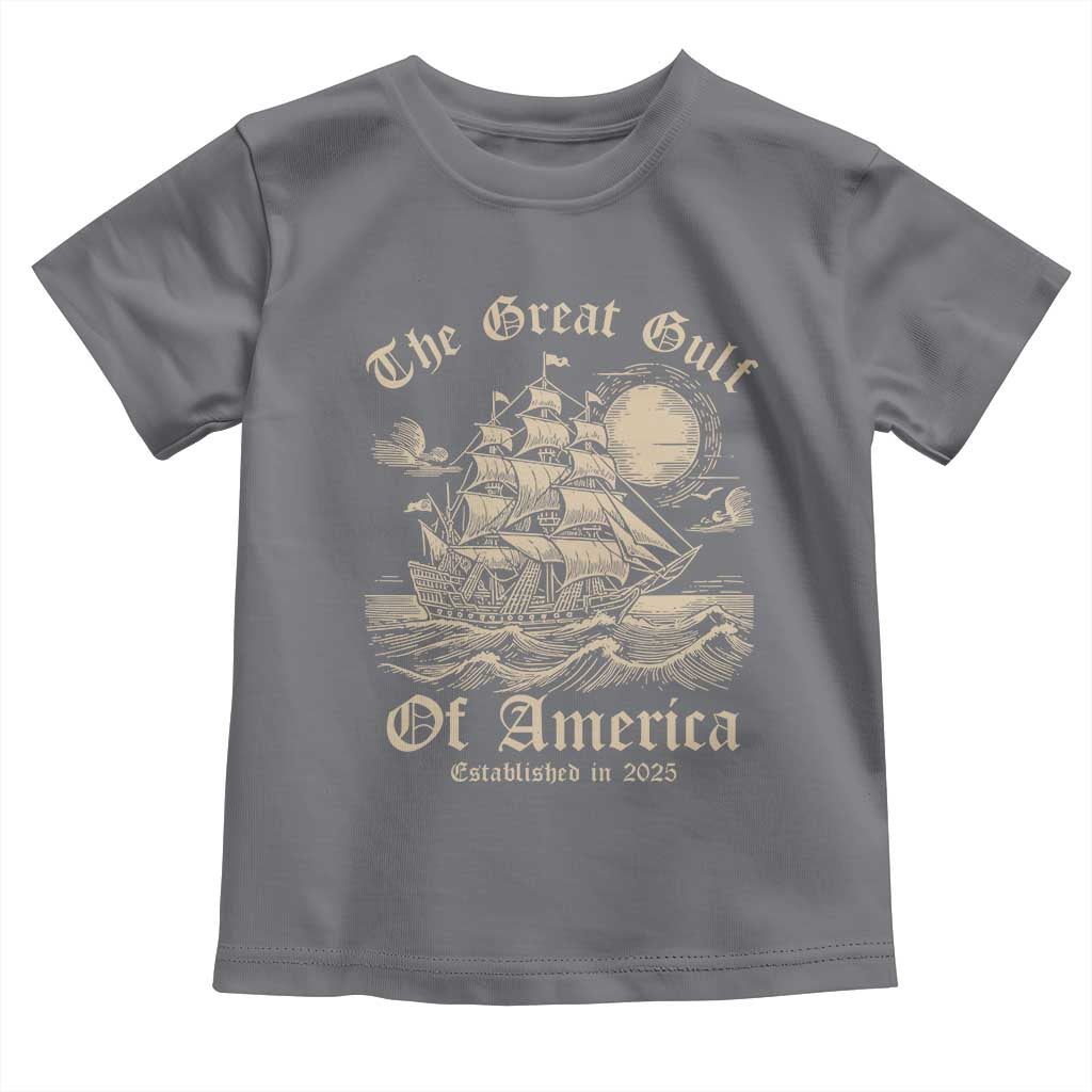 The Great Gulf Of USA Toddler T Shirt Established in 2025 TS02 Charcoal Print Your Wear