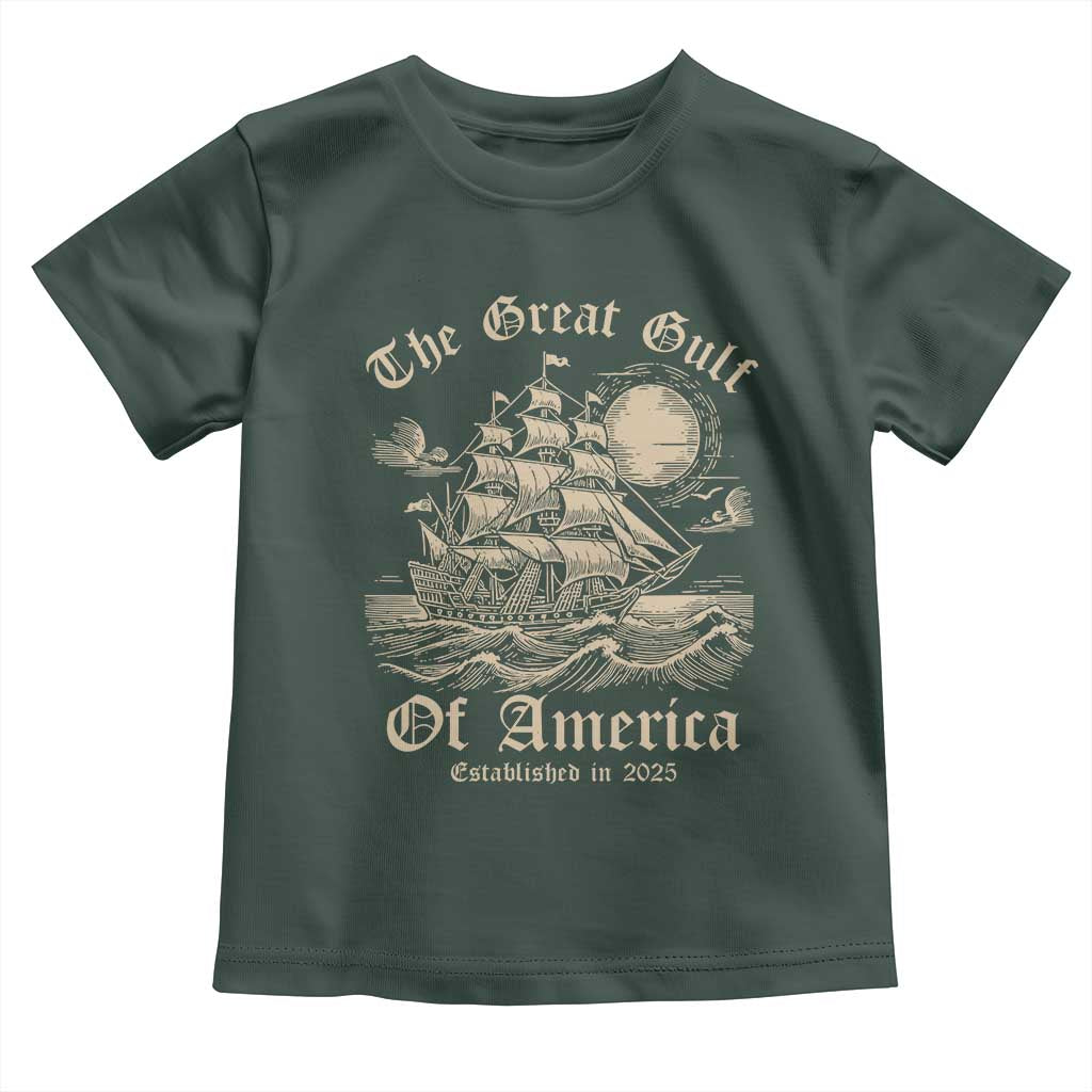 The Great Gulf Of USA Toddler T Shirt Established in 2025 TS02 Dark Forest Green Print Your Wear