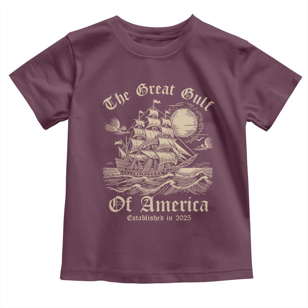The Great Gulf Of USA Toddler T Shirt Established in 2025 TS02 Maroon Print Your Wear