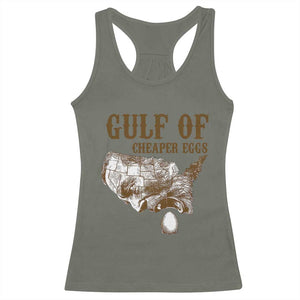 Gulf of Cheaper Eggs Racerback Tank Top Gulf of Mexico TS02 Military Green Print Your Wear