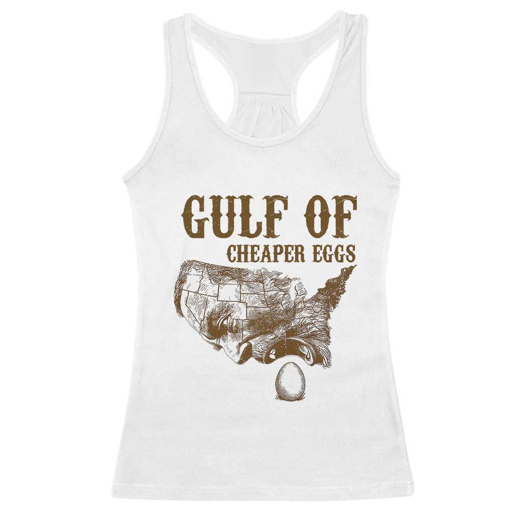 Gulf of Cheaper Eggs Racerback Tank Top Gulf of Mexico TS02 White Print Your Wear