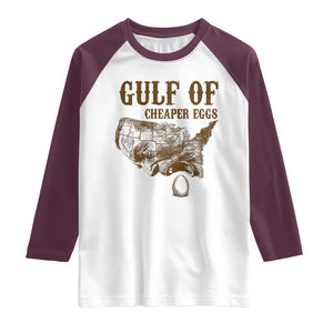 Gulf of Cheaper Eggs Raglan Shirt Gulf of Mexico TS02 White Maroon Print Your Wear