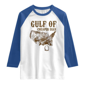 Gulf of Cheaper Eggs Raglan Shirt Gulf of Mexico TS02 White Royal Print Your Wear