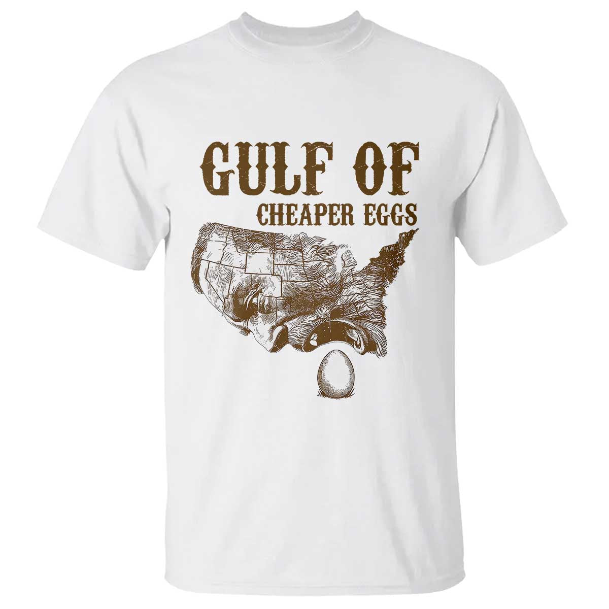 Gulf of Cheaper Eggs T Shirt Gulf of Mexico TS02 White Print Your Wear