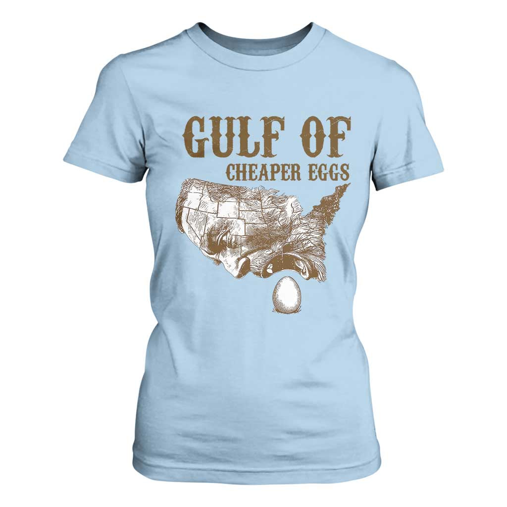 Gulf of Cheaper Eggs T Shirt For Women Gulf of Mexico TS02 Light Blue Print Your Wear