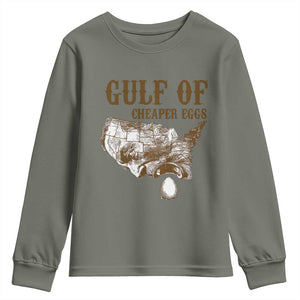 Gulf of Cheaper Eggs Youth Sweatshirt Gulf of Mexico TS02 Military Green Print Your Wear