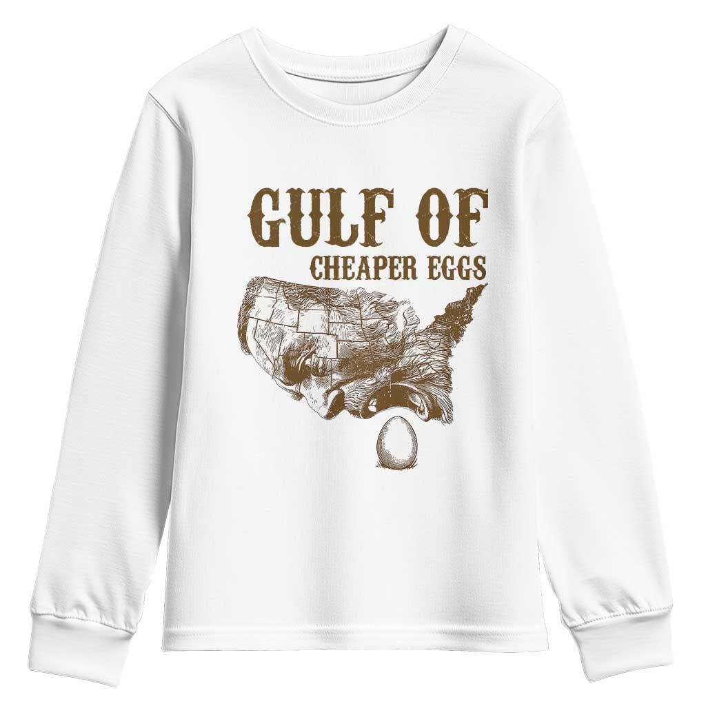 Gulf of Cheaper Eggs Youth Sweatshirt Gulf of Mexico TS02 White Print Your Wear