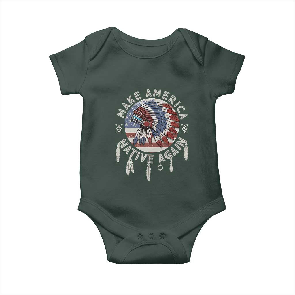 Make America Native Again Baby Onesie Indigenous Peoples Pride USA Flag TS02 Print Your Wear