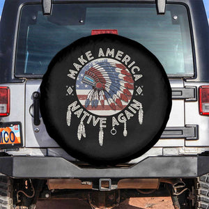 Make America Native Again Spare Tire Cover Indigenous Peoples Pride USA Flag TS02 No hole Black Print Your Wear