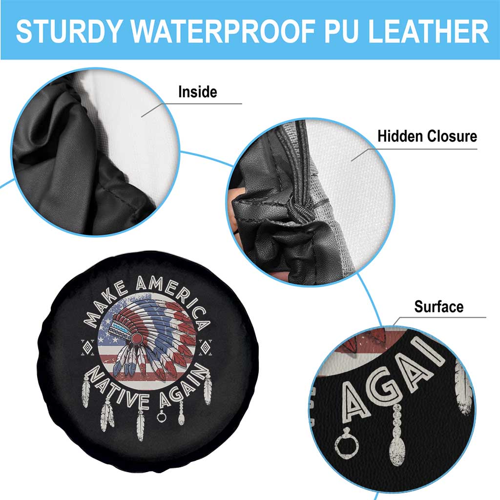Make America Native Again Spare Tire Cover Indigenous Peoples Pride USA Flag TS02 Print Your Wear