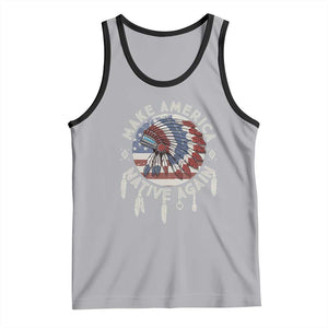 Make America Native Again Tank Top Indigenous Peoples Pride USA Flag TS02 Athletic Heather Black Print Your Wear