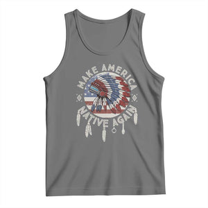 Make America Native Again Tank Top Indigenous Peoples Pride USA Flag TS02 Black Heather Print Your Wear