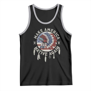 Make America Native Again Tank Top Indigenous Peoples Pride USA Flag TS02 Black Athletic Heather Print Your Wear