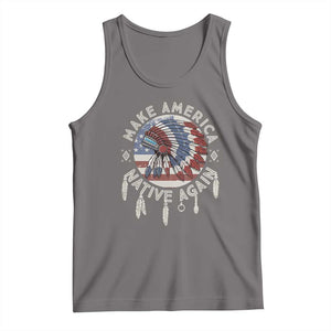 Make America Native Again Tank Top Indigenous Peoples Pride USA Flag TS02 Deep Heather Print Your Wear