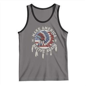 Make America Native Again Tank Top Indigenous Peoples Pride USA Flag TS02 Deep Heather Black Print Your Wear