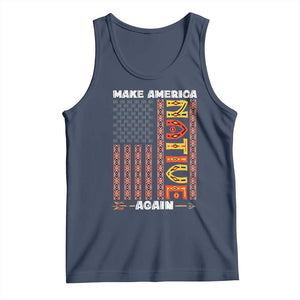 Make America Native Again Tank Top Indigenous Pride Cultural Heritage USA Flag TS02 Navy Print Your Wear