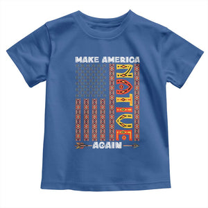 Make America Native Again Toddler T Shirt Indigenous Pride Cultural Heritage USA Flag TS02 Royal Blue Print Your Wear