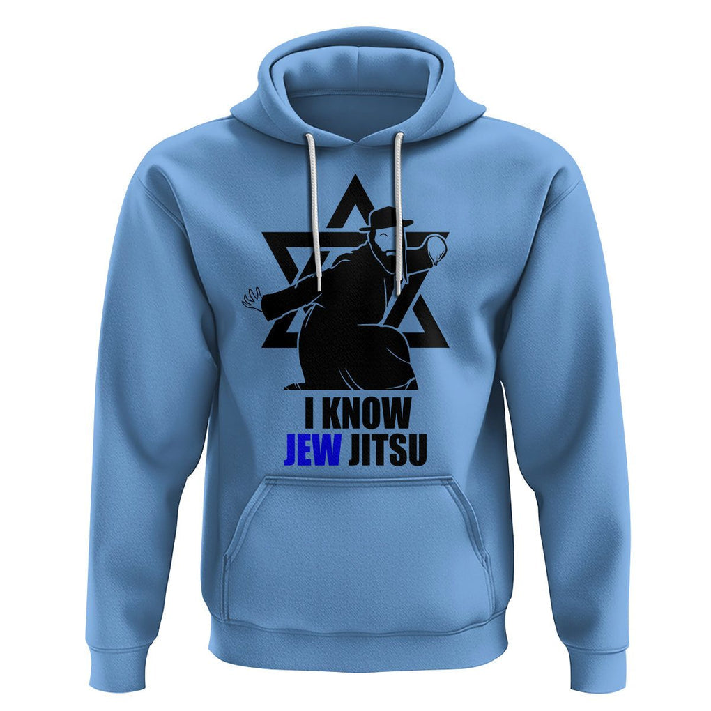 Funny Jiu Jitsu Hoodie I Know Jew Jitsu Jewish Martial Arts Pun Joke TS02 Carolina Blue Printyourwear