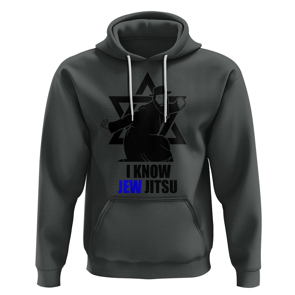 Funny Jiu Jitsu Hoodie I Know Jew Jitsu Jewish Martial Arts Pun Joke TS02 Dark Heather Printyourwear