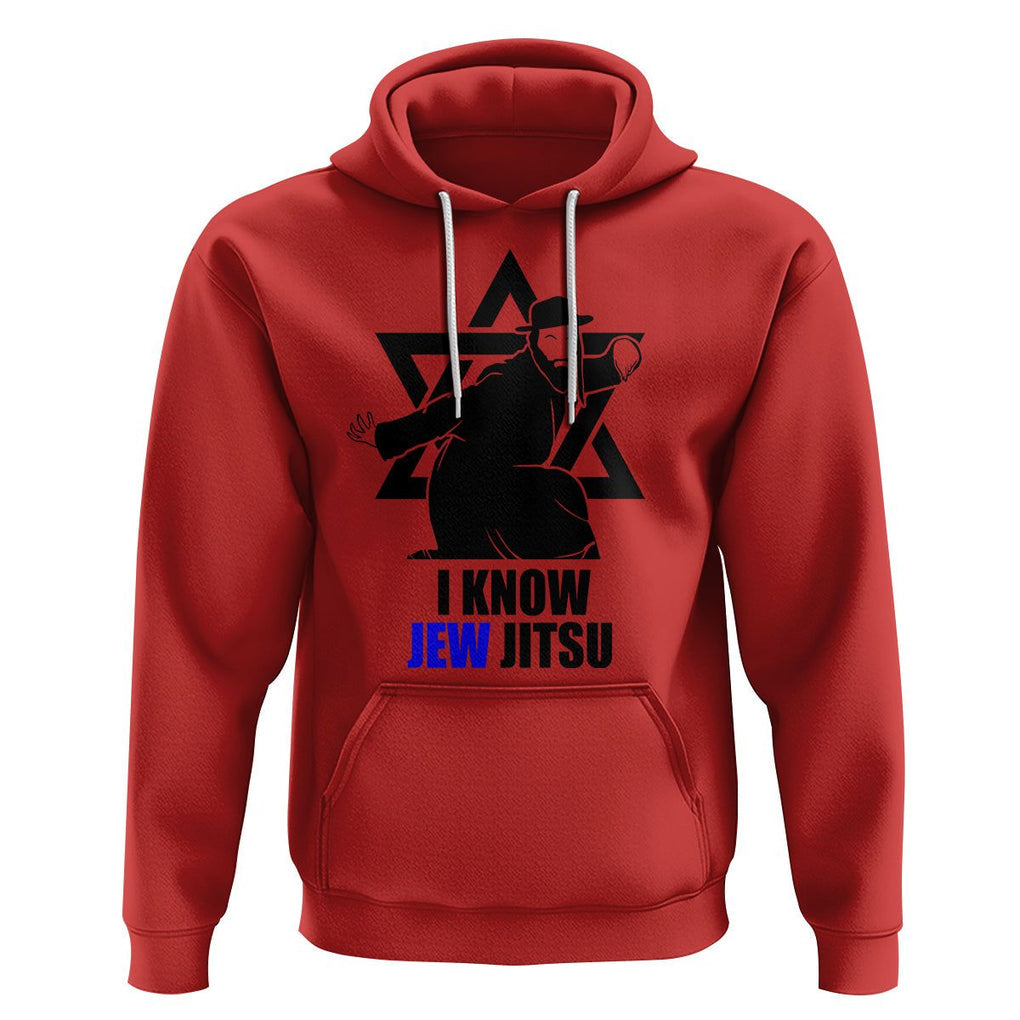 Funny Jiu Jitsu Hoodie I Know Jew Jitsu Jewish Martial Arts Pun Joke TS02 Red Printyourwear