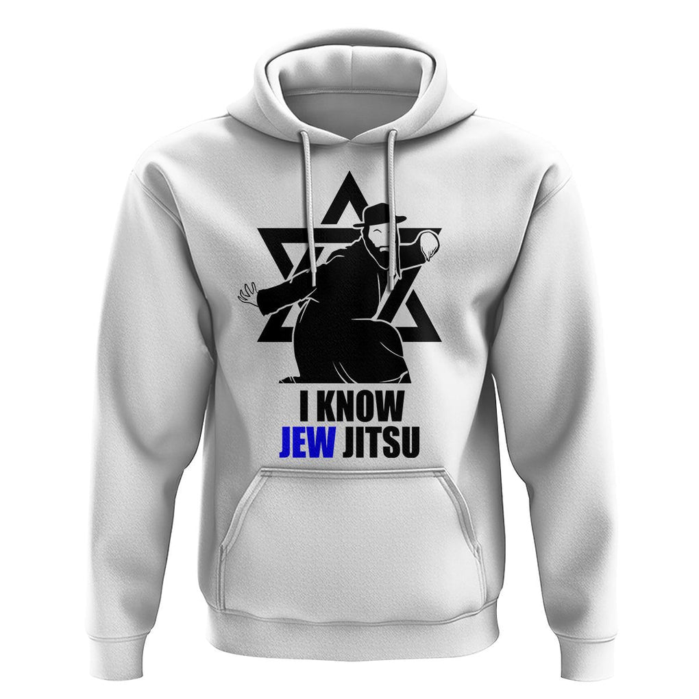 Funny Jiu Jitsu Hoodie I Know Jew Jitsu Jewish Martial Arts Pun Joke TS02 White Printyourwear