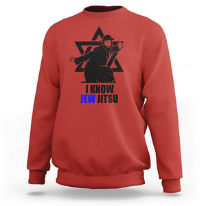 Funny Jiu Jitsu Sweatshirt I Know Jew Jitsu Jewish Martial Arts Pun Joke TS02 Red Printyourwear