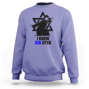 Funny Jiu Jitsu Sweatshirt I Know Jew Jitsu Jewish Martial Arts Pun Joke TS02 Violet Printyourwear