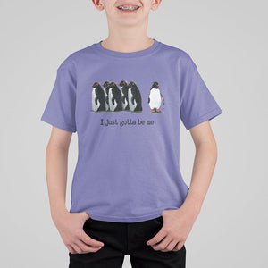 Penguin Meme T Shirt For Kid I Just Gotta Be Me Funny Penguin Meme Trending TS02 Violet Printyourwear