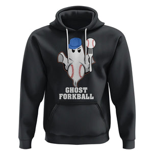 Funny Baseball Hoodie Ghost Forkball TS02 Black Printyourwear