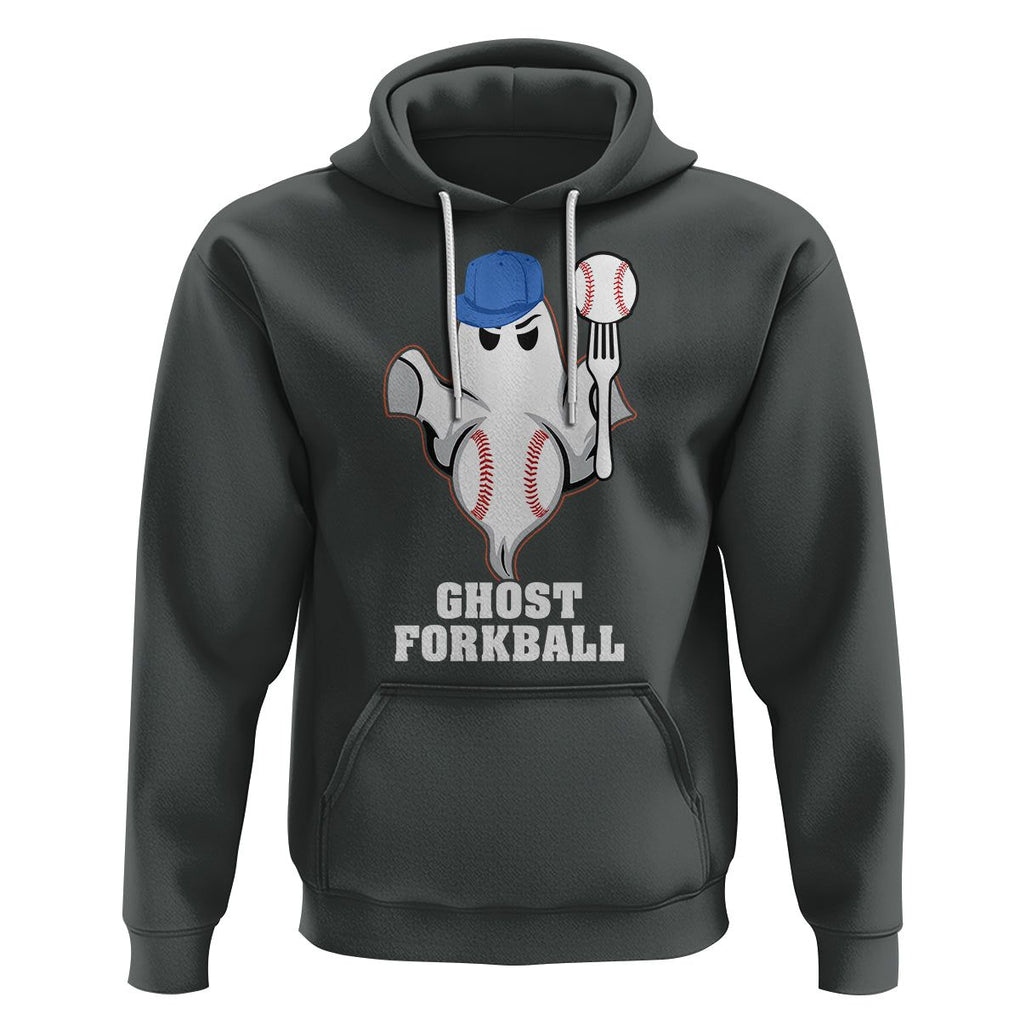 Funny Baseball Hoodie Ghost Forkball TS02 Dark Heather Printyourwear