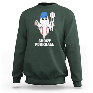 Funny Baseball Sweatshirt Ghost Forkball TS02 Dark Forest Green Printyourwear
